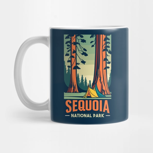 A Vintage Travel Art of the Sequoia National Park - California - US by goodoldvintage